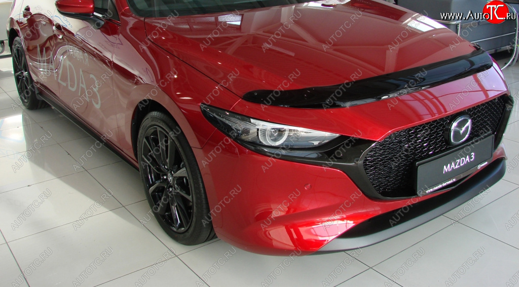 1 129 р. Дефлектор капота SIM Mazda 3/Axela BP хэтчбэк (2019-2025)  с доставкой в г. Вологда