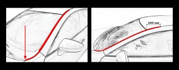 Водостоки лобового стекла Стрелка 11 Mazda 3/Axela  BP (2019-2025) седан, хэтчбэк