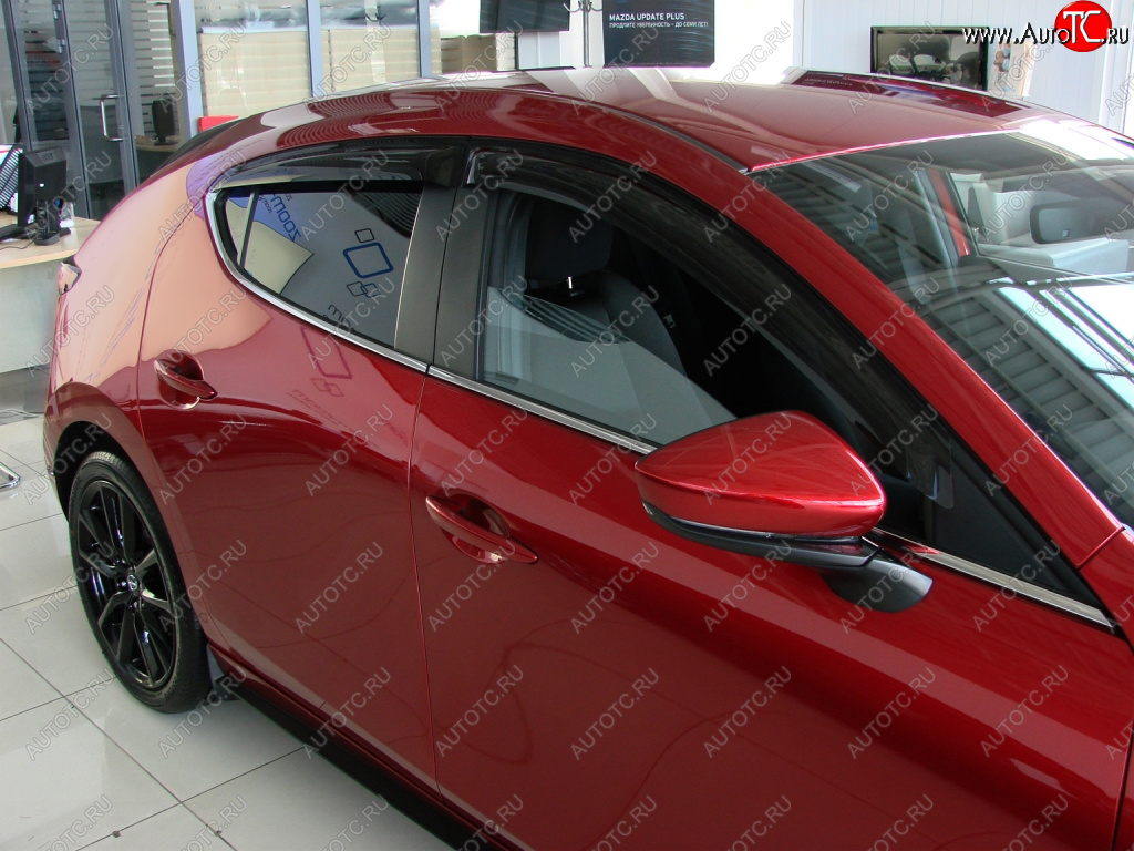 1 349 р. Дефлектора окон SIM 4 Door Mazda 3/Axela BP хэтчбэк (2019-2025)  с доставкой в г. Вологда