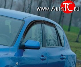 949 р. Комплект дефлекторов окон (ветровиков) 4 шт. Russtal Mazda 3/Axela BK дорестайлинг, хэтчбэк (2003-2006)  с доставкой в г. Вологда