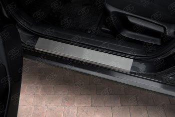 1 569 р. Накладки порожков салона Russtal Mazda 3/Axela BM рестайлинг седан (2016-2019) (Нержавейка шлифованная)  с доставкой в г. Вологда. Увеличить фотографию 2