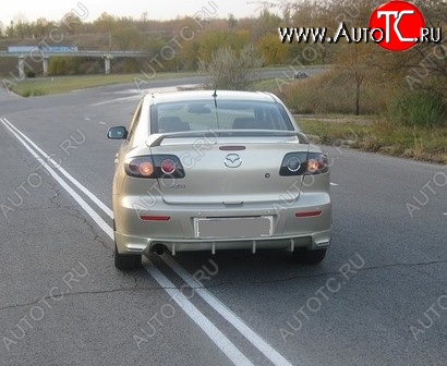 4 749 р. Накладка на задний бампер Style Mazda 3/Axela BK дорестайлинг седан (2003-2006) (Неокрашенная)  с доставкой в г. Вологда