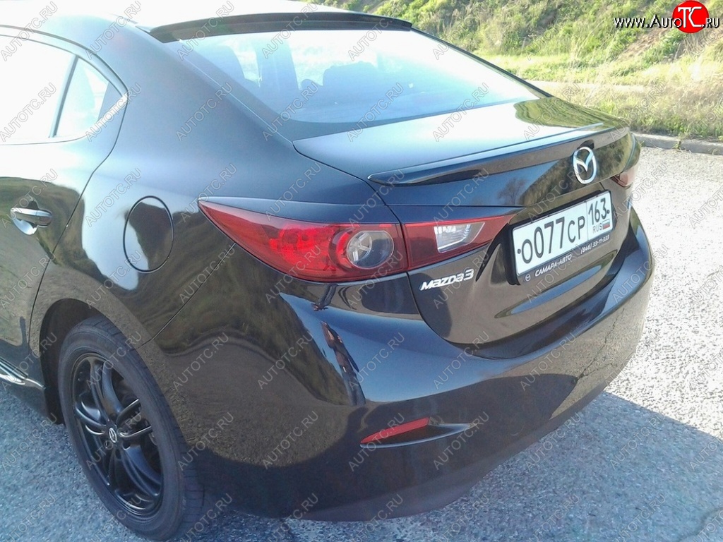 2 679 р. Козырёк на заднее лобовое стекло Узкий Mazda 3/Axela BM дорестайлинг седан (2013-2016) (Неокрашенный)  с доставкой в г. Вологда