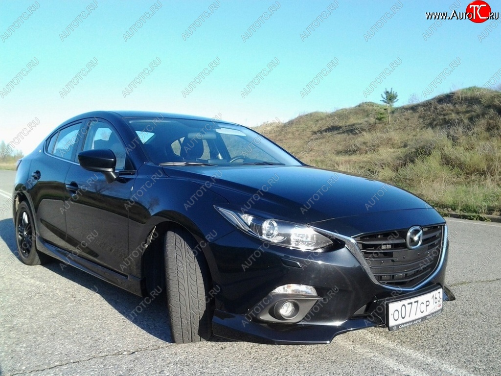 3 889 р. Клыки на передний бампер Style Mazda 3/Axela BM дорестайлинг седан (2013-2016) (Неокрашенные)  с доставкой в г. Вологда