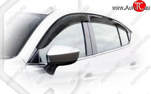 1 999 р. Дефлектора окон CA-Plastiс  Mazda 3/Axela  BM (2013-2019) дорестайлинг седан, рестайлинг седан (Classic полупрозрачный, Без хром молдингов)  с доставкой в г. Вологда