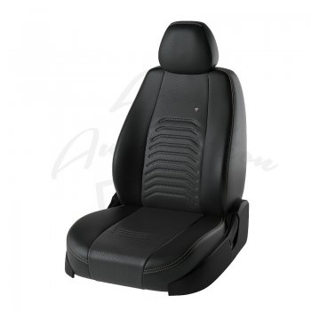 Чехлы для сидений Lord Autofashion Денвер (экокожа) Mazda 3/Axela BM дорестайлинг, хэтчбэк (2013-2016) (Чёрный, вставка чёрная)