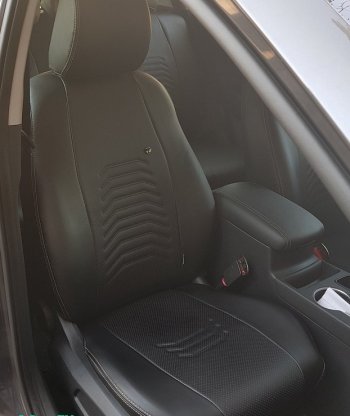 8 249 р. Чехлы для сидений Lord Autofashion Денвер (экокожа) Mazda 3/Axela BM дорестайлинг, хэтчбэк (2013-2016) (Чёрный, вставка чёрная)  с доставкой в г. Вологда. Увеличить фотографию 3