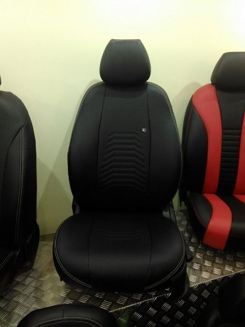 8 249 р. Чехлы для сидений Lord Autofashion Денвер (экокожа) Mazda 3/Axela BM дорестайлинг, хэтчбэк (2013-2016) (Чёрный, вставка чёрная)  с доставкой в г. Вологда. Увеличить фотографию 6