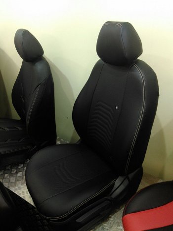 8 249 р. Чехлы для сидений Lord Autofashion Денвер (экокожа) Mazda 3/Axela BM дорестайлинг, хэтчбэк (2013-2016) (Чёрный, вставка чёрная)  с доставкой в г. Вологда. Увеличить фотографию 8