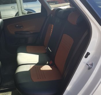 9 449 р. Чехлы для сидений Lord Autofashion Турин (экокожа) Mazda 3/Axela BM дорестайлинг, хэтчбэк (2013-2016) (Чёрный, вставка коричневая)  с доставкой в г. Вологда. Увеличить фотографию 2