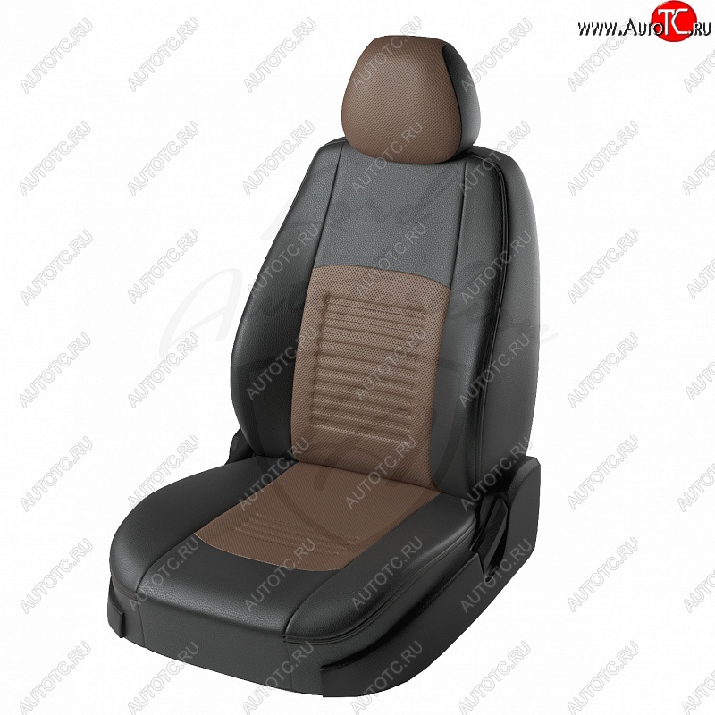 9 449 р. Чехлы для сидений Lord Autofashion Турин (экокожа) Mazda 3/Axela BM дорестайлинг, хэтчбэк (2013-2016) (Чёрный, вставка коричневая)  с доставкой в г. Вологда