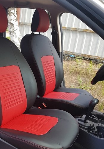 9 449 р. Чехлы для сидений Lord Autofashion Турин (экокожа) Mazda 3/Axela BM дорестайлинг, хэтчбэк (2013-2016) (Чёрный, вставка красная)  с доставкой в г. Вологда. Увеличить фотографию 3