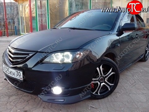 2 599 р. Клыки на передний бампер Style Mazda 3/Axela BK дорестайлинг седан (2003-2006) (Неокрашенные)  с доставкой в г. Вологда
