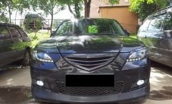 4 999 р. Накладка на передний бампер Style Mazda 3/Axela BK дорестайлинг седан (2003-2006) (Неокрашенная)  с доставкой в г. Вологда. Увеличить фотографию 2