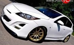 11 399 р. Передний бампер AutoEXE Mazda 3/Axela BL дорестайлинг, хэтчбэк 5 дв. (2009-2011) (Без сетки, Неокрашенный)  с доставкой в г. Вологда. Увеличить фотографию 4