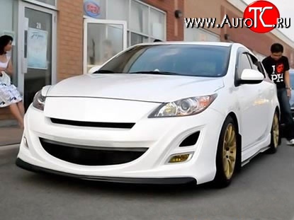 11 399 р. Передний бампер AutoEXE Mazda 3/Axela BL дорестайлинг, хэтчбэк 5 дв. (2009-2011) (Без сетки, Неокрашенный)  с доставкой в г. Вологда
