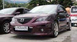 689 р. Реснички на фары Style (длинные) Mazda 3/Axela BK дорестайлинг седан (2003-2006) (Неокрашенные)  с доставкой в г. Вологда. Увеличить фотографию 3
