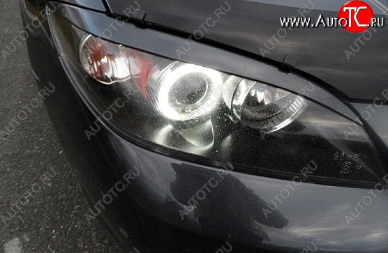 689 р. Реснички на фары Style (короткие) Mazda 3/Axela BK дорестайлинг седан (2003-2006) (Неокрашенные)  с доставкой в г. Вологда