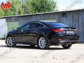 12 699 р. Диффузор заднего бампера Sport v2 Mazda 6 GJ дорестайлинг седан (2012-2015) (Неокрашенный)  с доставкой в г. Вологда. Увеличить фотографию 3