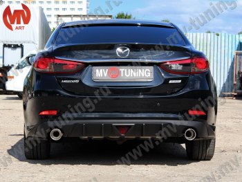 12 699 р. Диффузор заднего бампера Sport v2 Mazda 6 GJ дорестайлинг седан (2012-2015) (Неокрашенный)  с доставкой в г. Вологда. Увеличить фотографию 4