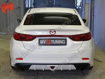 12 699 р. Диффузор заднего бампера Sport v2 Mazda 6 GJ дорестайлинг седан (2012-2015) (Неокрашенный)  с доставкой в г. Вологда. Увеличить фотографию 5