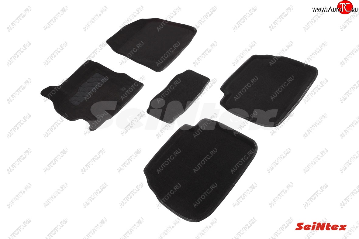 5 249 р. Текстильные коврики в салон SEINTEX 3D  Mazda 6  GH (2007-2012) дорестайлинг лифтбэк, дорестайлинг седан, дорестайлинг универсал, рестайлинг лифтбэк, рестайлинг седан, рестайлинг универсал (черные)  с доставкой в г. Вологда