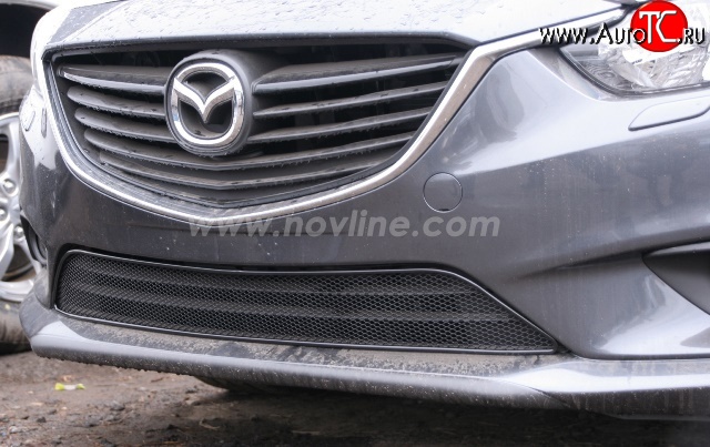 1 619 р. Сетка на бампер Novline Mazda 6 GJ дорестайлинг седан (2012-2015)  с доставкой в г. Вологда
