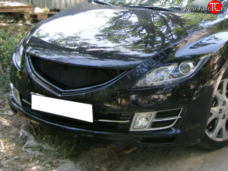 1 499 р. Решётка радиатора Racing Mazda 6 GH дорестайлинг лифтбэк (2007-2010) (Неокрашенная)  с доставкой в г. Вологда