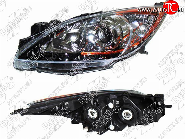 12 649 р. Левая передняя фара DEPO (Евросвет) Mazda 3/Axela BL дорестайлинг седан (2009-2011)  с доставкой в г. Вологда