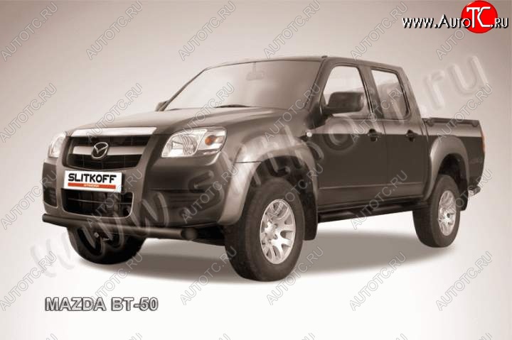 9 449 р. защита переднего бампера Slitkoff Mazda BT-50 (2006-2011) (Цвет: серебристый)  с доставкой в г. Вологда