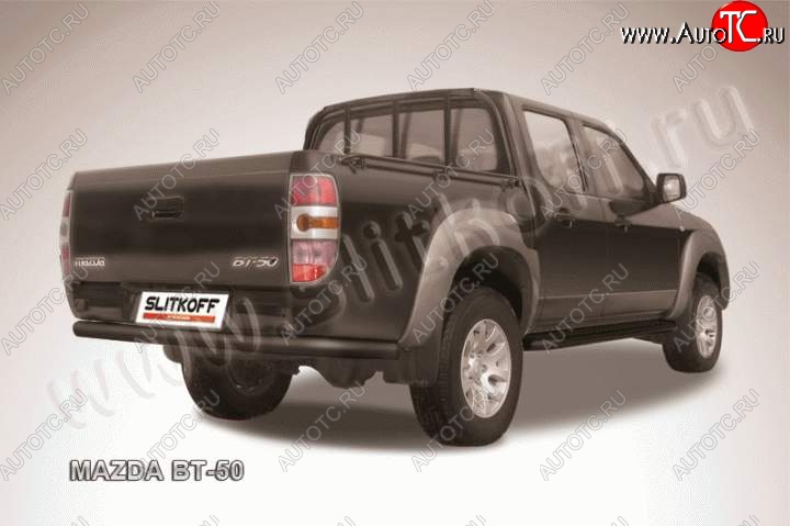 9 449 р. Защита задняя Slitkoff Mazda BT-50 (2006-2011) (Цвет: серебристый)  с доставкой в г. Вологда