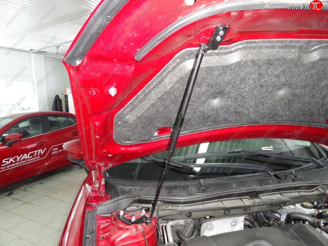 2 049 р. Упоры капота Russtal (1 штука) Mazda CX-5 KE рестайлинг (2015-2017)  с доставкой в г. Вологда
