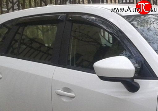999 р. Комплект дефлекторов окон (ветровиков) 4 шт. Russtal Mazda CX-5 KE дорестайлинг (2011-2014)  с доставкой в г. Вологда