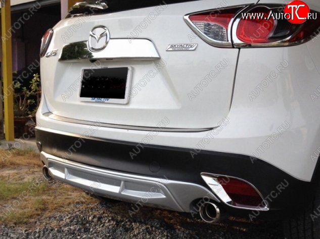 4 149 р. Накладка на задний бампер СТ v2 v2 Mazda CX-5 KE дорестайлинг (2011-2014) (Неокрашенная)  с доставкой в г. Вологда
