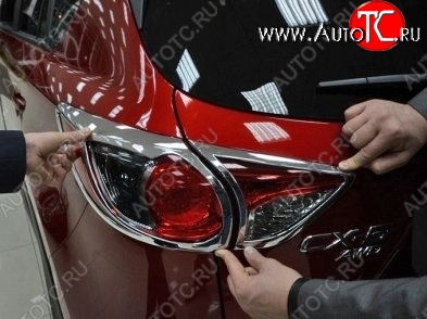 3 799 р. Накладки на фонари СТ Mazda CX-5 KE дорестайлинг (2011-2014) (Неокрашенные)  с доставкой в г. Вологда