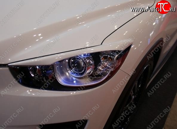 4 149 р. Реснички на фары DUCKS GARDEN Mazda CX-5 KE рестайлинг (2015-2017) (Неокрашенные)  с доставкой в г. Вологда