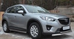 70 999 р. Защита порогов из круглой трубы диаметром 63 мм Russtal Mazda CX-5 KE дорестайлинг (2011-2014) (Защита порогов с со скосами на торцах (вариант 1))  с доставкой в г. Вологда. Увеличить фотографию 8