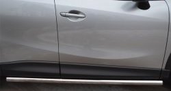 70 999 р. Защита порогов из круглой трубы диаметром 63 мм Russtal Mazda CX-5 KE дорестайлинг (2011-2014) (Защита порогов с со скосами на торцах (вариант 1))  с доставкой в г. Вологда. Увеличить фотографию 9