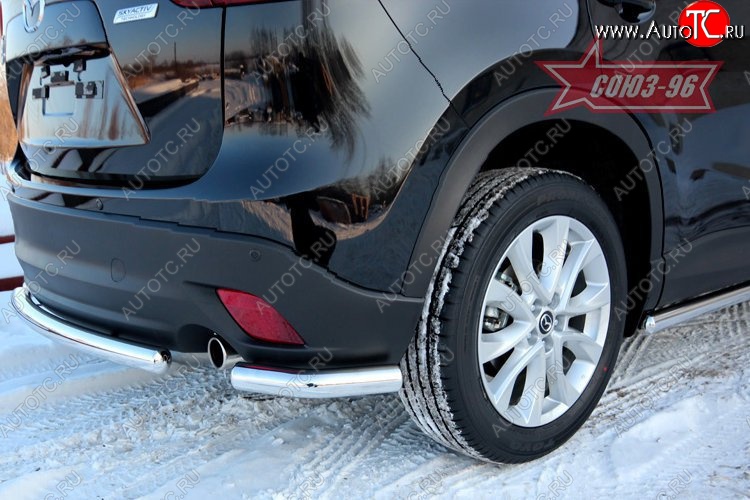 18 134 р. Защита заднего бампера из боковых уголков Souz-96 (d60) Mazda CX-5 KE дорестайлинг (2011-2014)  с доставкой в г. Вологда