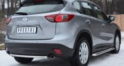 11 549 р. Одинарная защита заднего бампера из трубы диаметром 42 мм SLITKOFF Mazda CX-5 KE дорестайлинг (2011-2014)  с доставкой в г. Вологда. Увеличить фотографию 4