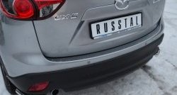 14 549 р. Защита заднего бампера (Ø63 мм уголки, нержавейка) SLITKOFF Mazda CX-5 KE дорестайлинг (2011-2014)  с доставкой в г. Вологда. Увеличить фотографию 2
