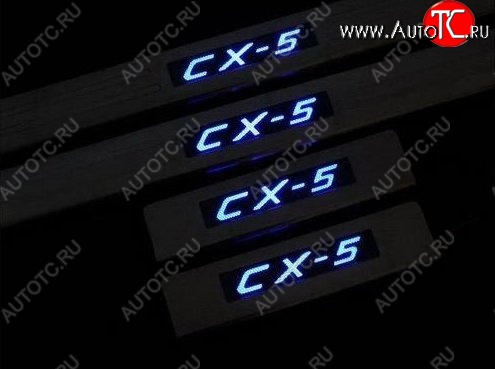 4 299 р. Накладки на порожки автомобиля СТ Mazda CX-5 KE дорестайлинг (2011-2014)  с доставкой в г. Вологда