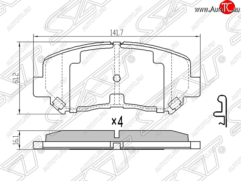 1 059 р. Колодки тормозные SAT (передние) Mazda CX-5 KE дорестайлинг (2011-2014)  с доставкой в г. Вологда