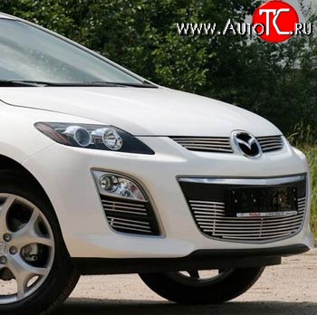 5 849 р. Декоративная вставка воздухозаборника Novline (d10 мм) Mazda CX-7 ER рестайлинг (2010-2012)  с доставкой в г. Вологда