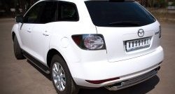 17 999 р. Защита заднего бампера (Ø63 и 42 мм, нержавейка) SLITKOFF Mazda CX-7 ER рестайлинг (2010-2012)  с доставкой в г. Вологда. Увеличить фотографию 4