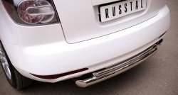 18 699 р. Защита заднего бампера (Ø76 и 42 мм, нержавейка) SLITKOFF Mazda CX-7 ER рестайлинг (2010-2012)  с доставкой в г. Вологда. Увеличить фотографию 2