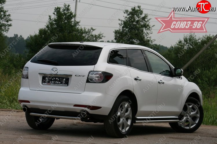 9 314 р. Защита заднего бампера Souz-96 (d60) Mazda CX-7 ER рестайлинг (2010-2012)  с доставкой в г. Вологда