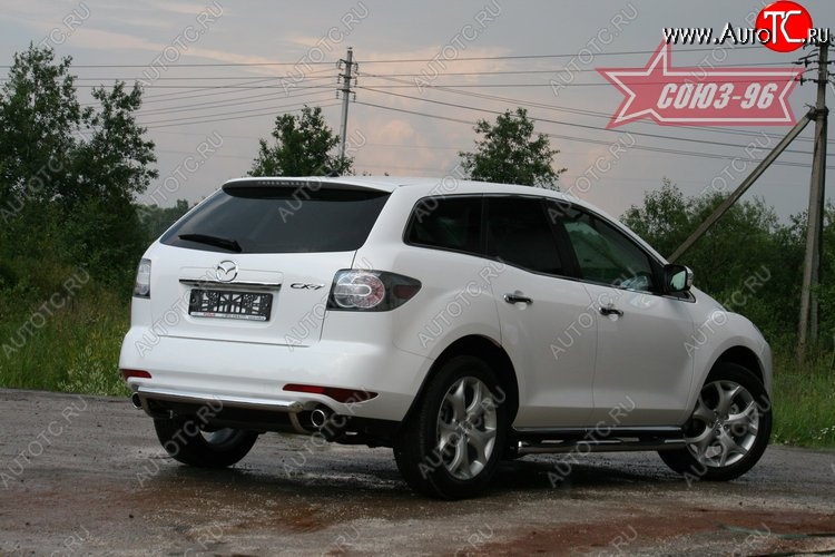 12 059 р. Защита заднего бампера Souz-96 (d60) Mazda CX-7 ER рестайлинг (2010-2012)  с доставкой в г. Вологда