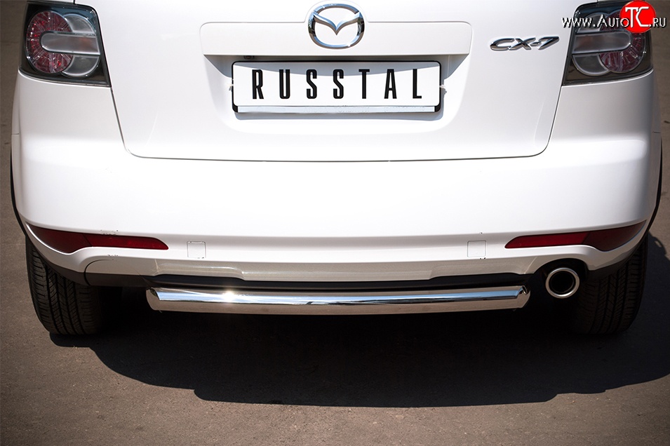 14 799 р. Одинарная защита заднего бампера из трубы диаметром 63 мм SLITKOFF Mazda CX-7 ER рестайлинг (2010-2012)  с доставкой в г. Вологда
