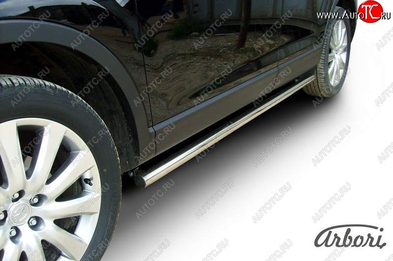 11 609 р. Защита штатных порогов Arbori (нержавейка, d57 mm). Mazda CX-9 TB дорестайлинг (2007-2009)  с доставкой в г. Вологда